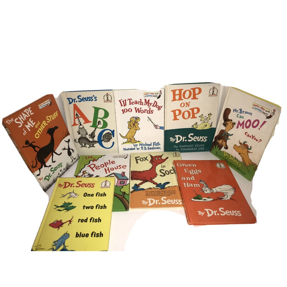 Dr. Seuss’s book lot of 9 preowned vintage childrens readers See Photographs